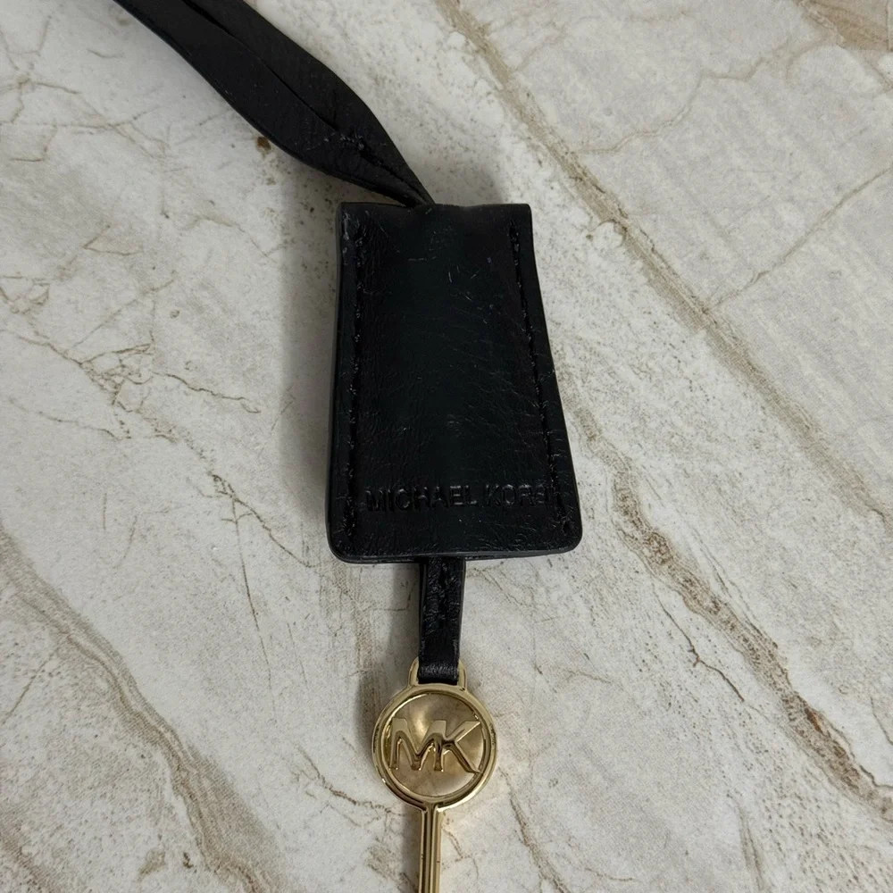 Michael Kors Black Leather Cloche with Gold Key - Picture 2 of 4